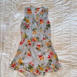 Floral Striped Sleeveless Romper